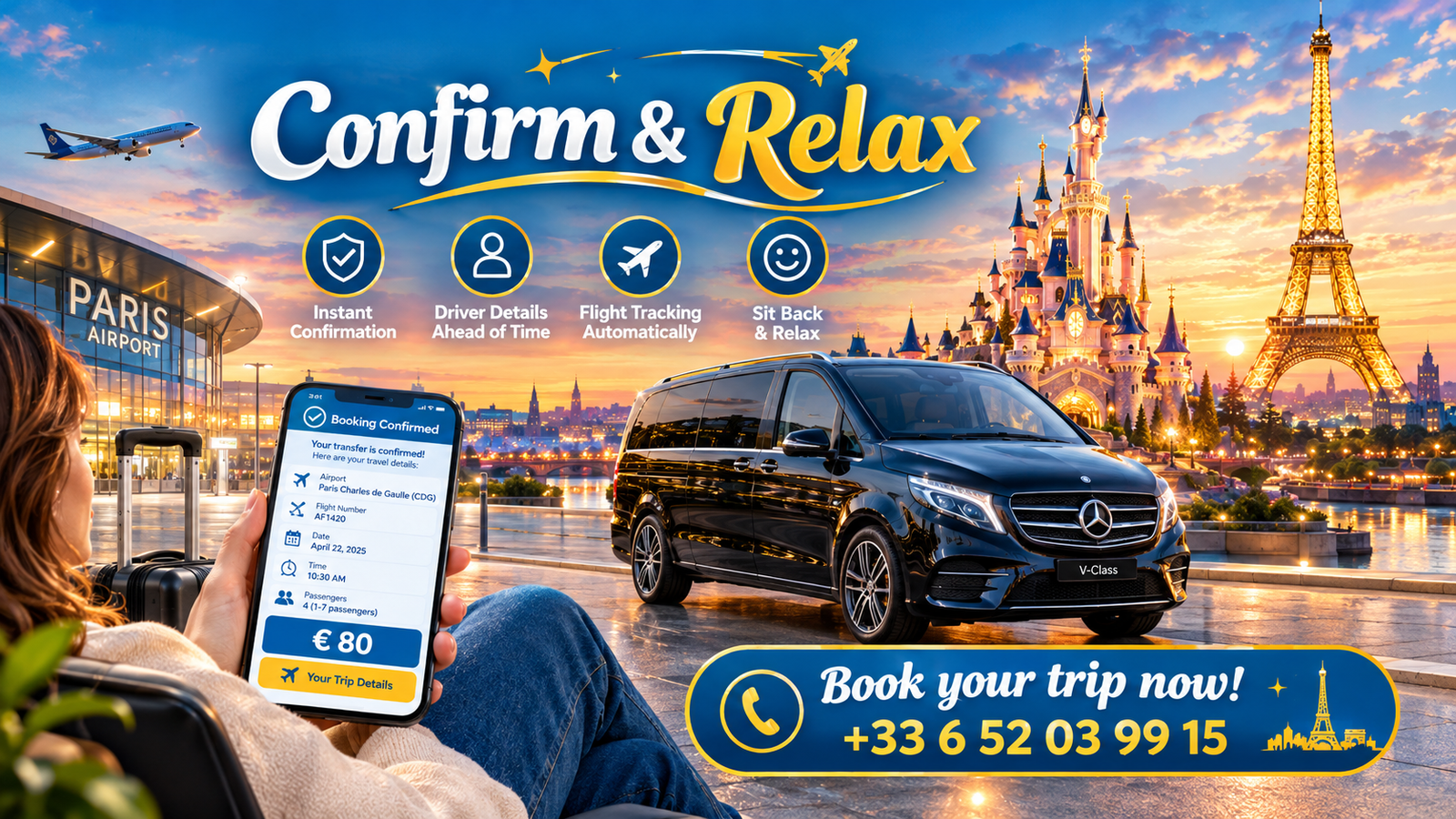 Step three confirm booking and relax before your trip